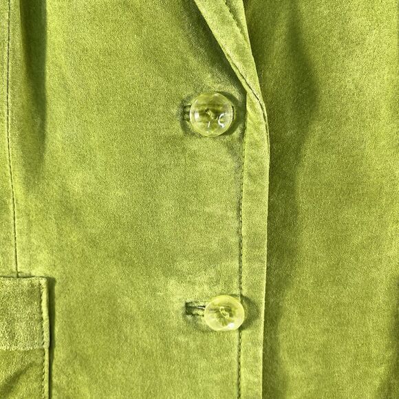Colebrook Large Suede Leather Lime Green Jacket Women's Paisley Lined 2 Button - Picture 3 of 11